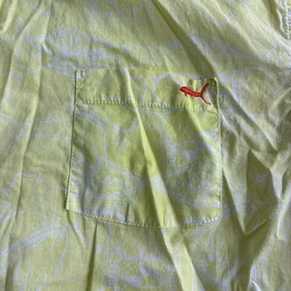 Salt Life Camp Button Up Shirt Yellow Fish Print Short Sleeve Hawaiian Print 2XL - Picture 3 of 9